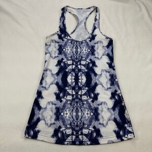LULULEMON Racerback Tank Top‎ Blue White Abstract Print Sleeveless Athletic